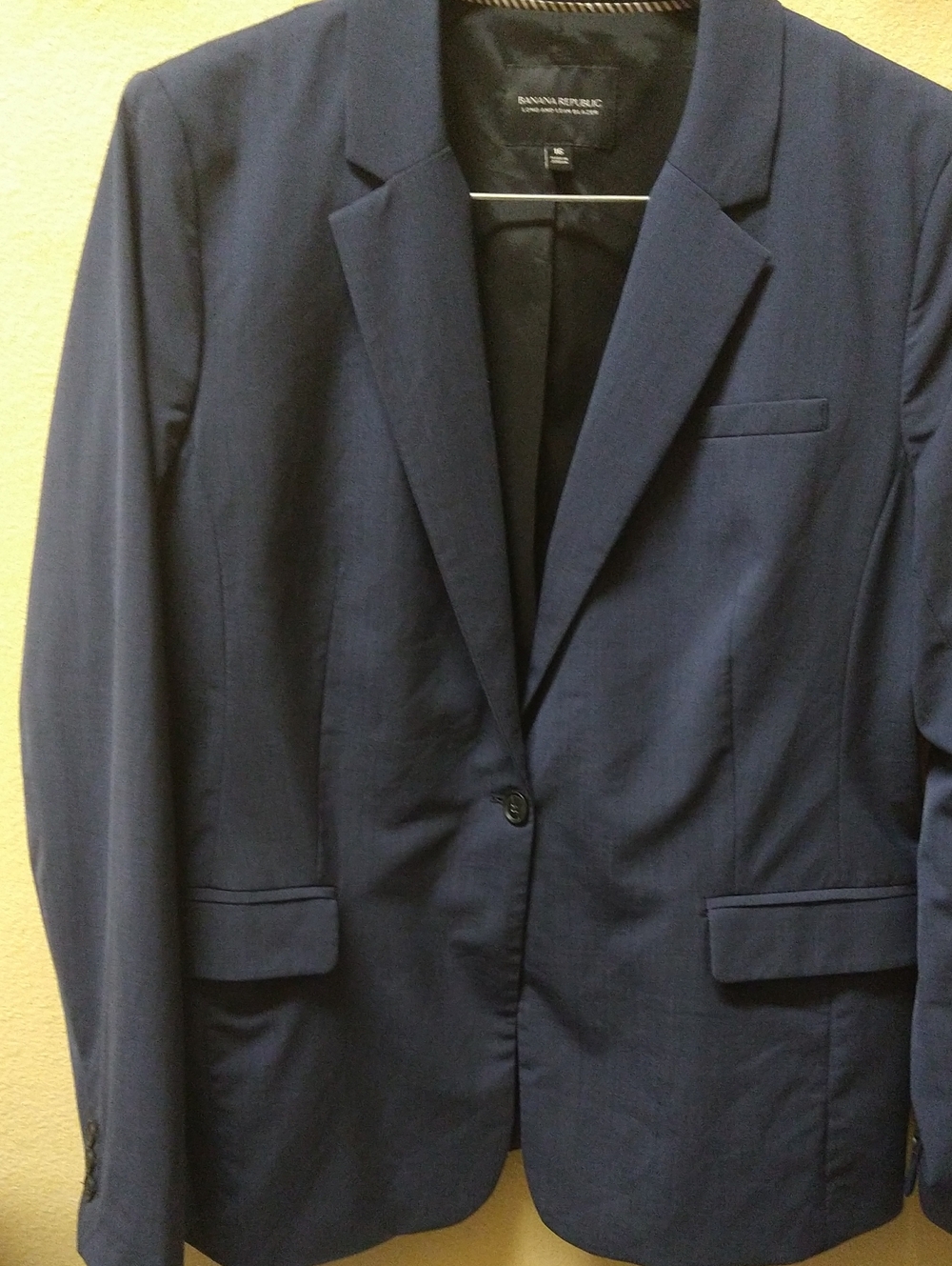 Banana Republic Navy Single-Button Long and Lean Blazer